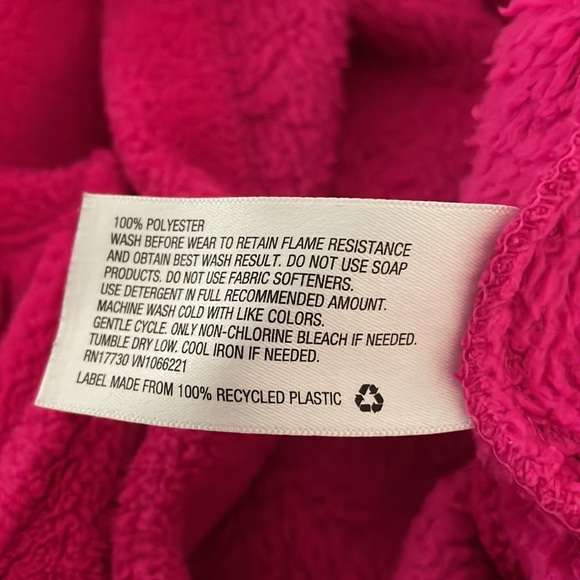 Girls Pink Fluffy Robe * Size Large 10 / 12 * Cute Ruffle Hemline POCKETS - Picture 8 of 9